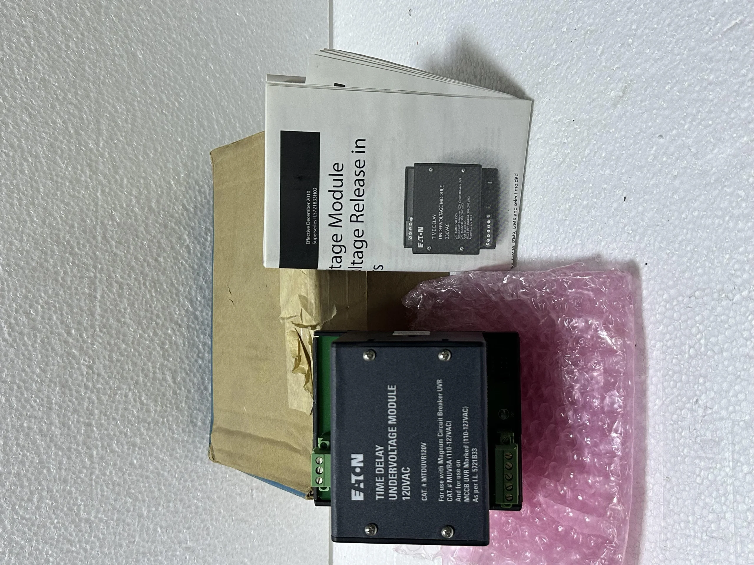 EATON MTDUVR120V Time Delay Undervoltage Trip Unit – 120VAC