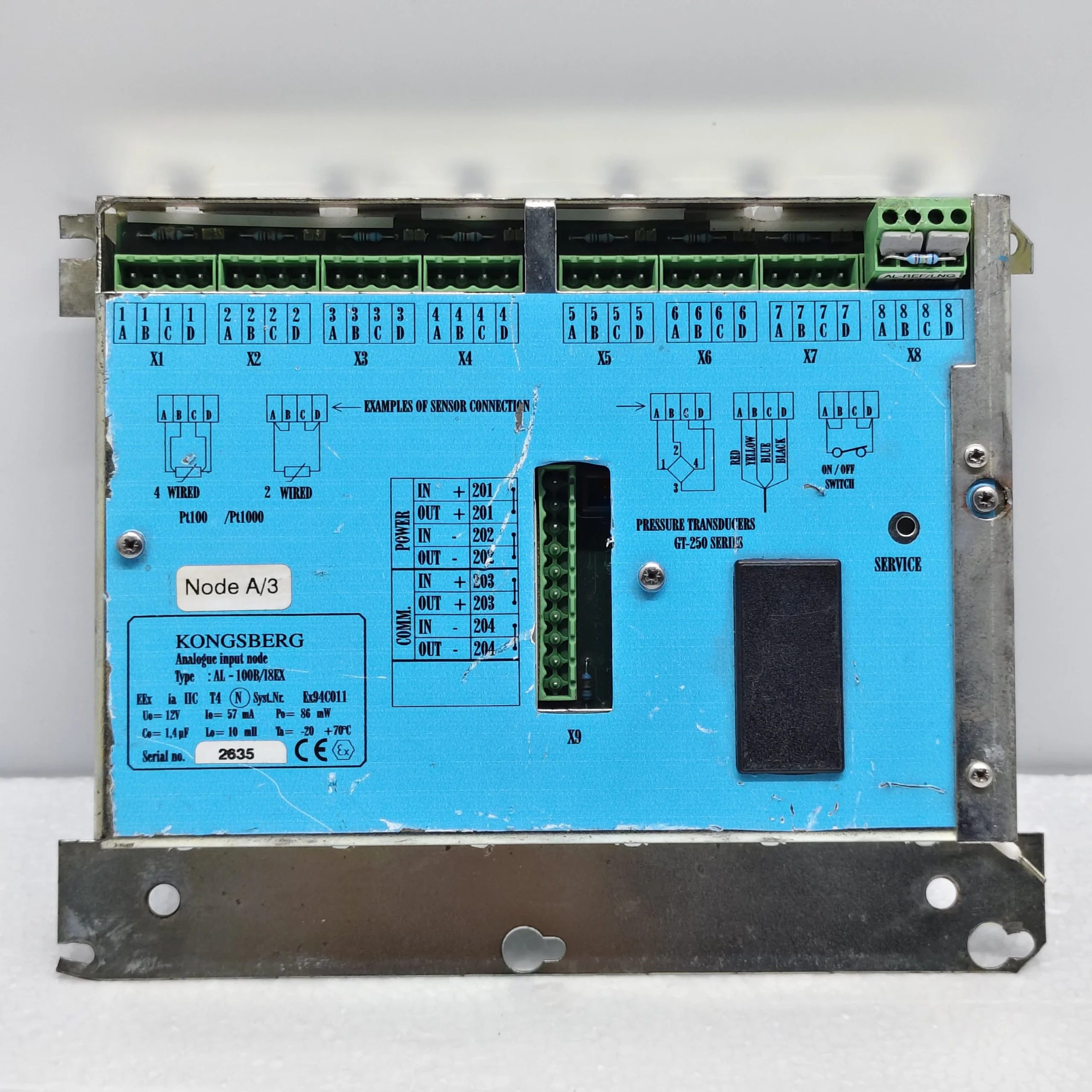 KONGSBERG AL-100BI8EX ANALOGUE INPUT NODE MODULE